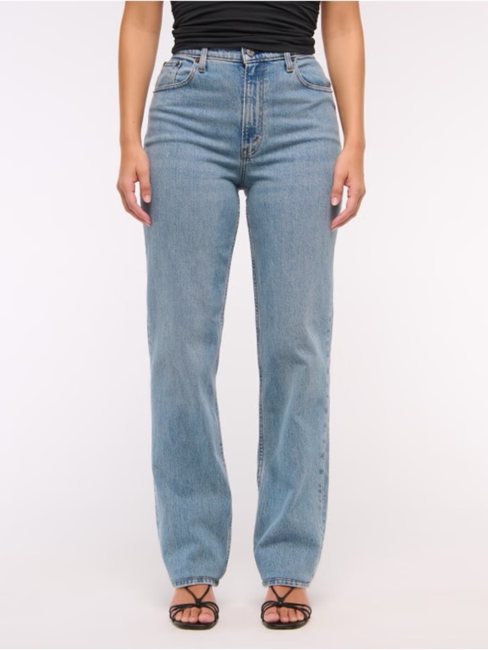 Abercrombie & Fitch The 90's Straight Ultra High Rise Curve Love Medium Wash 29